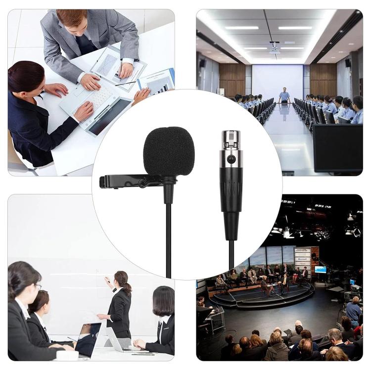 ميكروفون لافالير معدني، طول الكابل: 1.5 متر، رأس XLR بثلاثة دبابيس، رأس XLR بأربعة دبابيس