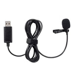 USB Interface Lavalier Microphone for Laptop Live Conference Recording, USB Interface
