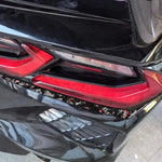 2pcs/Set Forged Gold Foil Carbon Fiber Car Taillight Below Decorative Sticker for Chevrolet Corvette C8 2020-, Left and Right Driver, Taillight Below