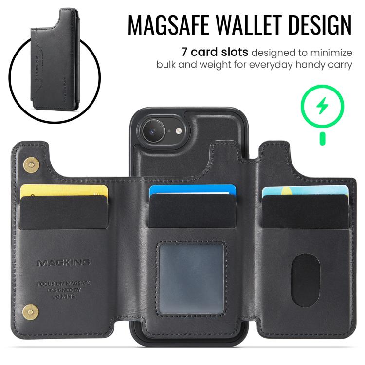 غطاء هاتف MAGKING K3 مع حقيبة بطاقة RFID قابلة للفصل وماجسيف، لهواتف iPhone 17e / 16e، iPhone 17، iPhone 16 Pro Max، iPhone 16 Pro، iPhone 16 Plus، iPhone 16