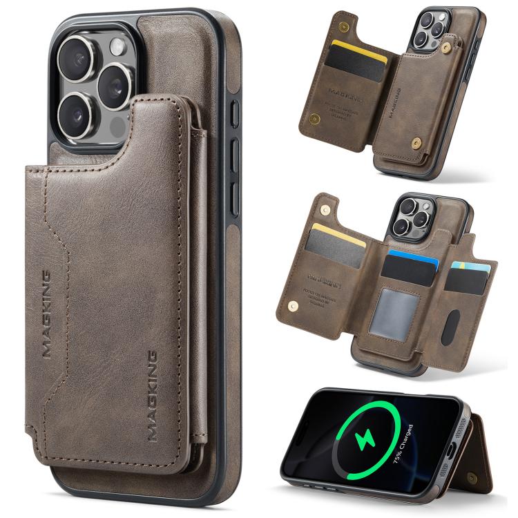 غطاء هاتف MAGKING K3 مع حقيبة بطاقة RFID قابلة للفصل وماجسيف، لهواتف iPhone 17e / 16e، iPhone 17، iPhone 16 Pro Max، iPhone 16 Pro، iPhone 16 Plus، iPhone 16