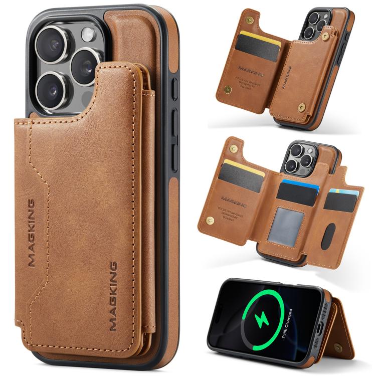 غطاء هاتف MAGKING K3 مع حقيبة بطاقة RFID قابلة للفصل وماجسيف، لهواتف iPhone 17e / 16e، iPhone 17، iPhone 16 Pro Max، iPhone 16 Pro، iPhone 16 Plus، iPhone 16