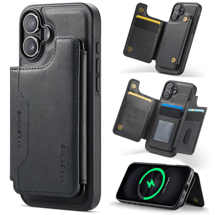 غطاء هاتف MAGKING K3 مع حقيبة بطاقة RFID قابلة للفصل وماجسيف، لهواتف iPhone 17e / 16e، iPhone 17، iPhone 16 Pro Max، iPhone 16 Pro، iPhone 16 Plus، iPhone 16