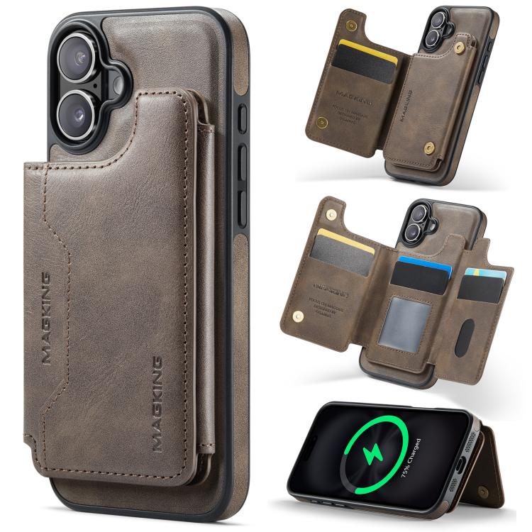 غطاء هاتف MAGKING K3 مع حقيبة بطاقة RFID قابلة للفصل وماجسيف، لهواتف iPhone 17e / 16e، iPhone 17، iPhone 16 Pro Max، iPhone 16 Pro، iPhone 16 Plus، iPhone 16