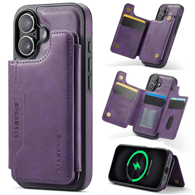 غطاء هاتف MAGKING K3 مع حقيبة بطاقة RFID قابلة للفصل وماجسيف، لهواتف iPhone 17e / 16e، iPhone 17، iPhone 16 Pro Max، iPhone 16 Pro، iPhone 16 Plus، iPhone 16