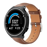 xDfind Flat Head Black Shark Fine Grain Leather Watch Band, For Garmin Fenix 8/7/6/5 22mm 20mm, For Garmin Fenix 8/7X/6X/5X 26mm 22mm, For Garmin Forerunner 220/735/735XT/230/235 20mm, For Garmin Forerunner 35/30/35j 20mm