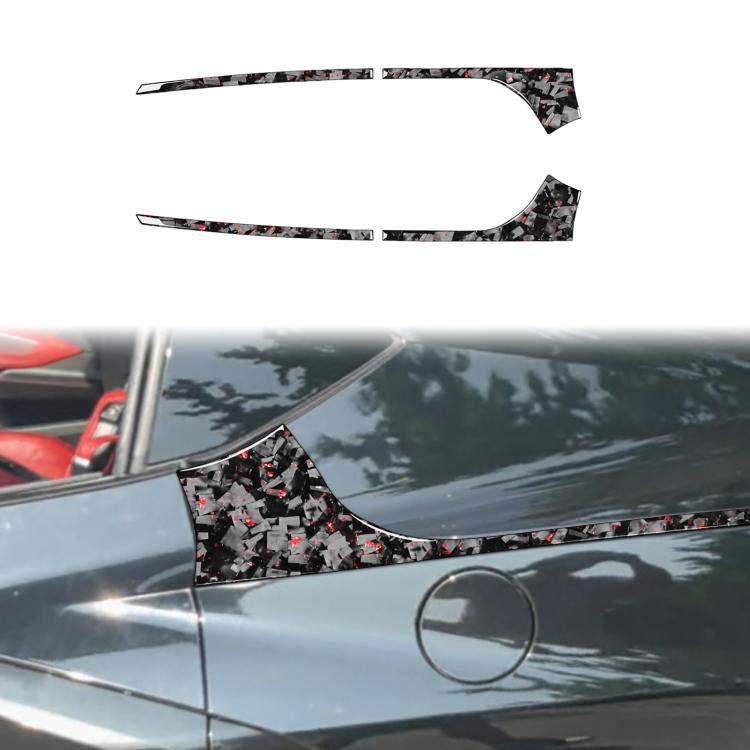 4pcs/Set Forged Gold Foil Carbon Fiber Car Rear Sides Decorative Sticker for Chevrolet Corvette C8 2020-, Left and Right Driver, Rear Sides
