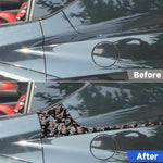 4pcs/Set Forged Gold Foil Carbon Fiber Car Rear Sides Decorative Sticker for Chevrolet Corvette C8 2020-, Left and Right Driver, Rear Sides