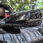 4pcs/Set Forged Gold Foil Carbon Fiber Car Rearview Mirror Decorative Sticker for Chevrolet Corvette C8 2020-, Left Driver, Rearview Mirror, Left Driver