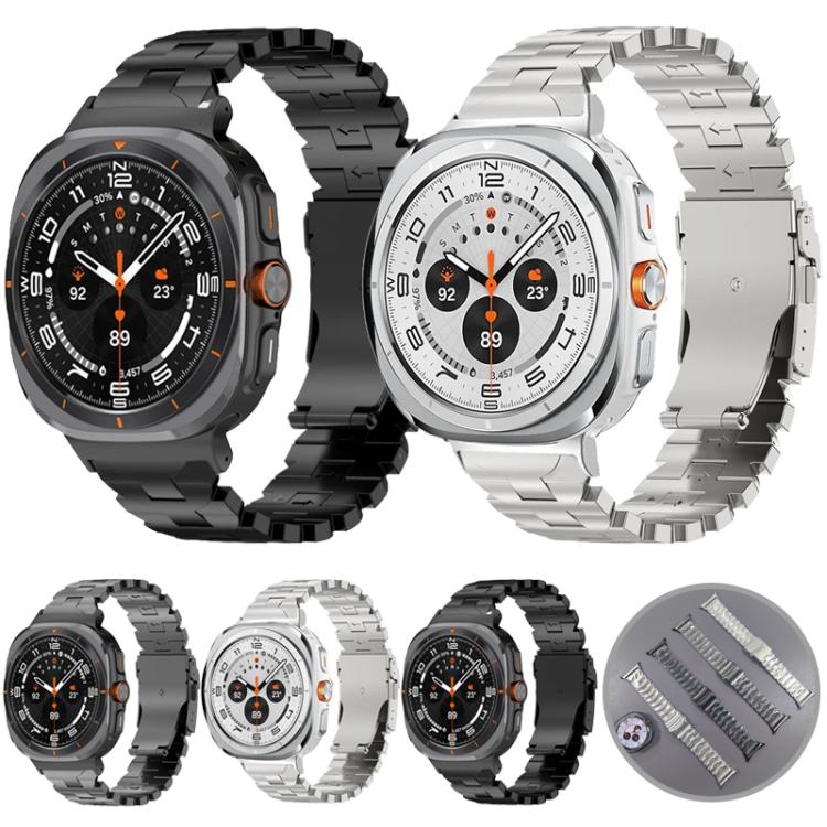سوار ساعة من سبيكة التيتانيوم مع إبزيم أمان فراشة، لساعات Samsung Galaxy Watch Ultra 47mm / Ultra 2025