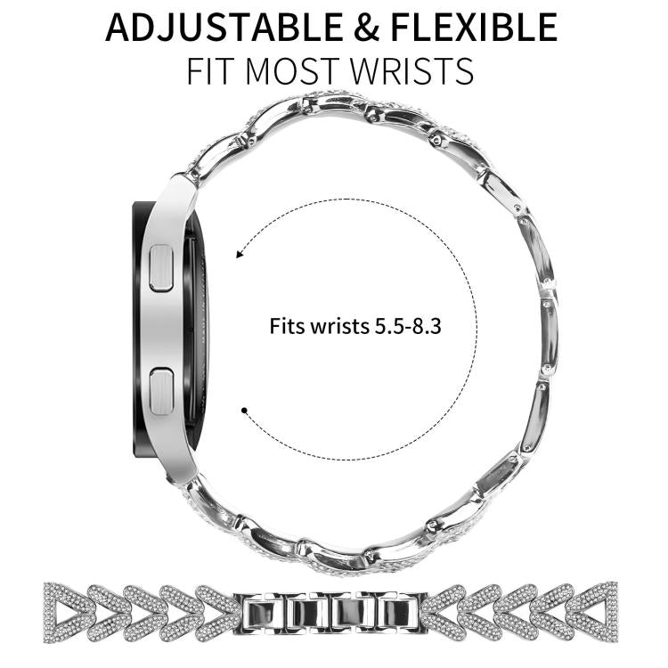 xDfind Small Twist Diamond Metal Watch Band, 20mm For COROS APEX 2 42mm / PACE 2, 20mm For Huawei Watch GT4 / GT3 / GT2, 20mm For Amazfit Bip U / Bip Lite / Bip 3 Pro, 20mm For Amazfit GTS4 Mini/3/2 /2e/2 Mini, 20mm For Xiaomi Haylou RS4 Plus LS11 / LS...