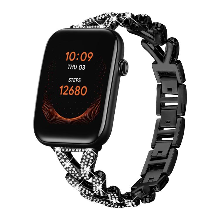 xDfind Small Twist Diamond Metal Watch Band, 20mm For COROS APEX 2 42mm / PACE 2, 20mm For Huawei Watch GT4 / GT3 / GT2, 20mm For Amazfit Bip U / Bip Lite / Bip 3 Pro, 20mm For Amazfit GTS4 Mini/3/2 /2e/2 Mini, 20mm For Xiaomi Haylou RS4 Plus LS11 / LS...