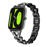 xDfind Small Twist Diamond Metal Watch Band, 20mm For COROS APEX 2 42mm / PACE 2, 20mm For Huawei Watch GT4 / GT3 / GT2, 20mm For Amazfit Bip U / Bip Lite / Bip 3 Pro, 20mm For Amazfit GTS4 Mini/3/2 /2e/2 Mini, 20mm For Xiaomi Haylou RS4 Plus LS11 / LS...