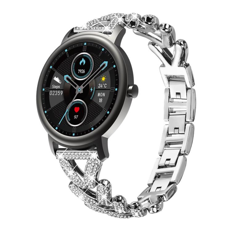 xDfind Small Twist Diamond Metal Watch Band, 20mm For COROS APEX 2 42mm / PACE 2, 20mm For Huawei Watch GT4 / GT3 / GT2, 20mm For Amazfit Bip U / Bip Lite / Bip 3 Pro, 20mm For Amazfit GTS4 Mini/3/2 /2e/2 Mini, 20mm For Xiaomi Haylou RS4 Plus LS11 / LS...