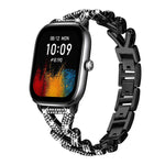 xDfind Small Twist Diamond Metal Watch Band, 20mm For COROS APEX 2 42mm / PACE 2, 20mm For Huawei Watch GT4 / GT3 / GT2, 20mm For Amazfit Bip U / Bip Lite / Bip 3 Pro, 20mm For Amazfit GTS4 Mini/3/2 /2e/2 Mini, 20mm For Xiaomi Haylou RS4 Plus LS11 / LS...