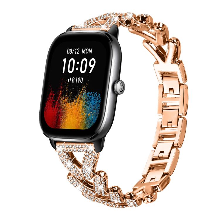 xDfind Small Twist Diamond Metal Watch Band, 20mm For COROS APEX 2 42mm / PACE 2, 20mm For Huawei Watch GT4 / GT3 / GT2, 20mm For Amazfit Bip U / Bip Lite / Bip 3 Pro, 20mm For Amazfit GTS4 Mini/3/2 /2e/2 Mini, 20mm For Xiaomi Haylou RS4 Plus LS11 / LS...