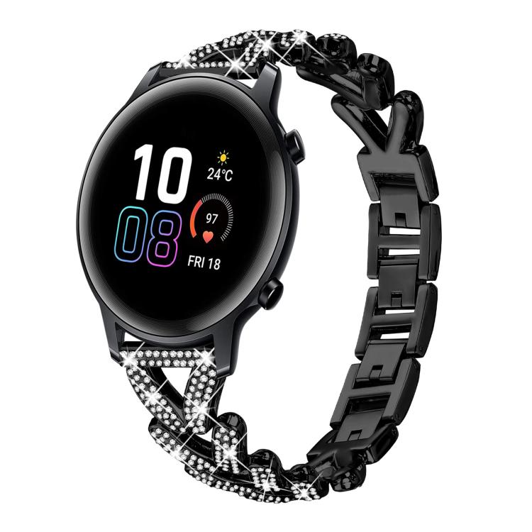 xDfind Small Twist Diamond Metal Watch Band, 20mm For COROS APEX 2 42mm / PACE 2, 20mm For Huawei Watch GT4 / GT3 / GT2, 20mm For Amazfit Bip U / Bip Lite / Bip 3 Pro, 20mm For Amazfit GTS4 Mini/3/2 /2e/2 Mini, 20mm For Xiaomi Haylou RS4 Plus LS11 / LS...
