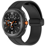 xDfind Fold Black Buckle Magnetic Silicone Watch Band, For Samsung Galaxy Watch8 / Watch8 Classic
