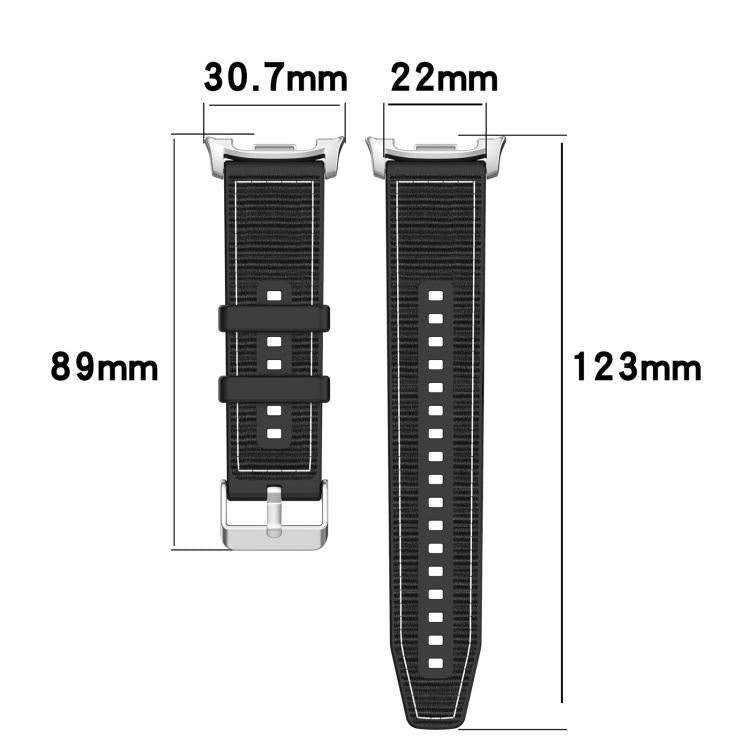 سوار ساعة xDfind من النايلون الهجين مع جديلة سيليكون، لساعات Samsung Galaxy Watch 8 / 8 Classic بمقاس 22 مم
