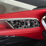2pcs/Set Forged Gold Foil Carbon Fiber Car Window Lift Decorative Sticker for Chevrolet Corvette C8 2020-, Right Driver, Window Lift, Right Driver