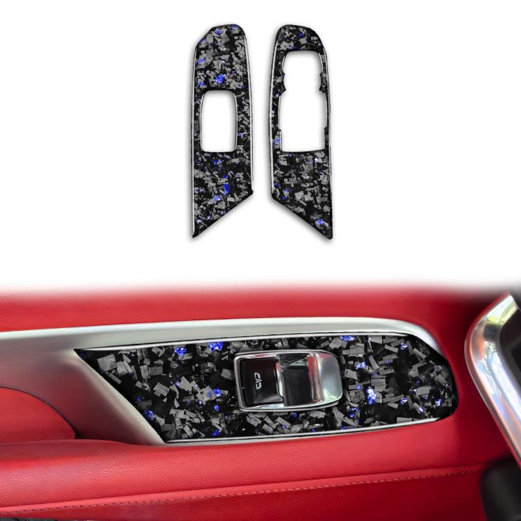2pcs/Set Forged Gold Foil Carbon Fiber Car Window Lift Decorative Sticker for Chevrolet Corvette C8 2020-, Right Driver, Window Lift, Right Driver