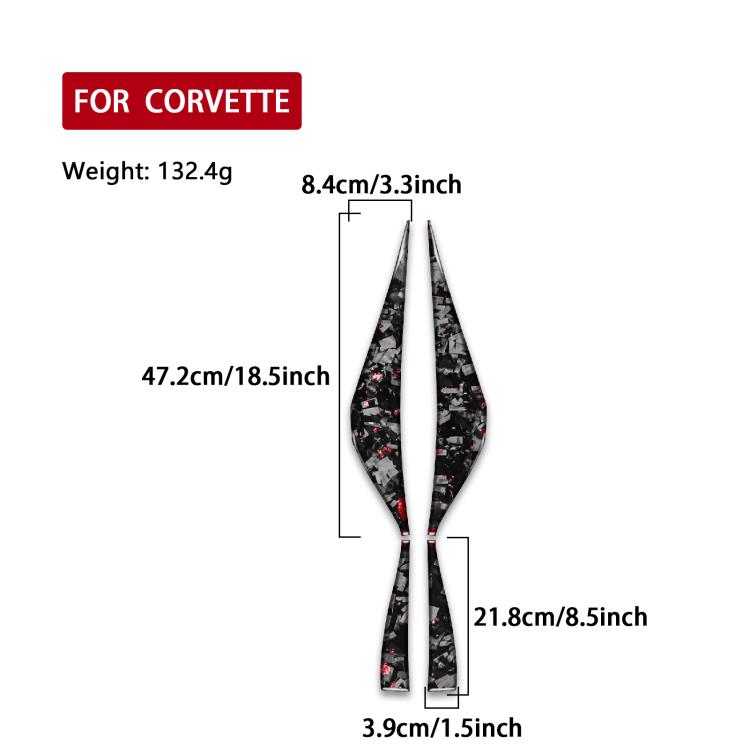 4pcs/Set Forged Gold Foil Carbon Fiber Car Door Armrest Side Decorative Sticker for Chevrolet Corvette C8 2020-, Left and Right Driver, Door Armrest Side