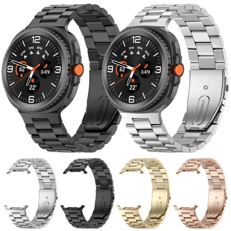 سوار ساعة من الفولاذ المقاوم للصدأ بثلاث خرزات، لساعات Samsung Galaxy Watch8 / Watch8 Classic