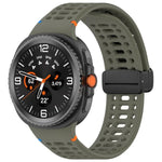 سوار ساعة سيليكون بحزام مغناطيسي أسود مع إبزيم، لساعات سامسونج جالاكسي Watch8 / Watch8 Classic