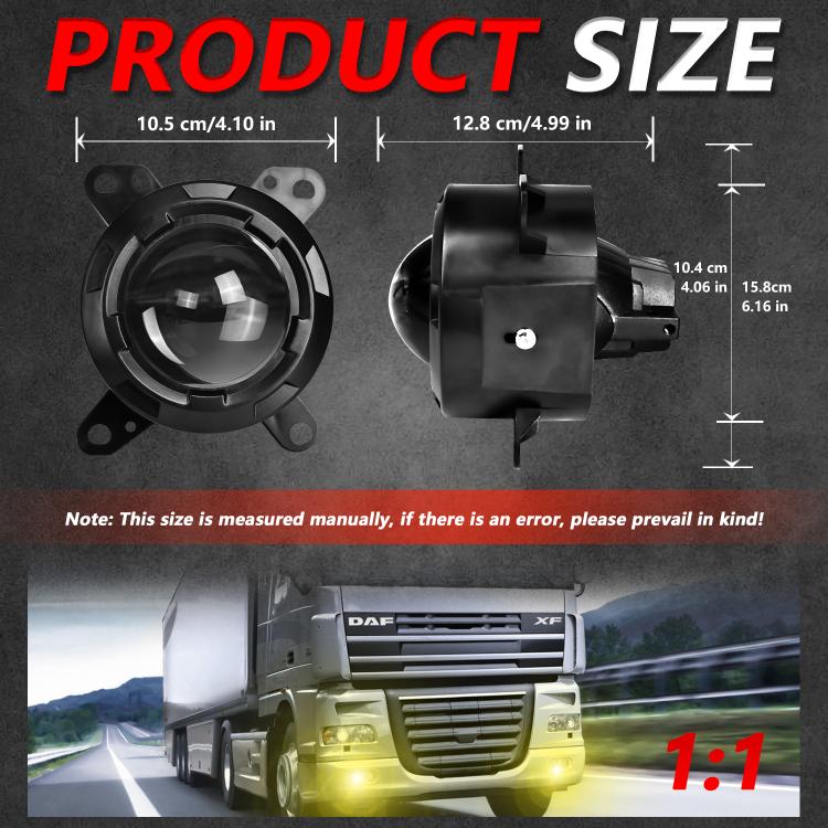 T14 2pcs/Pack 55W 3 inch High Power Dual Lens Fog Light Left and Right Mount Holder Style, For DAF Trucks