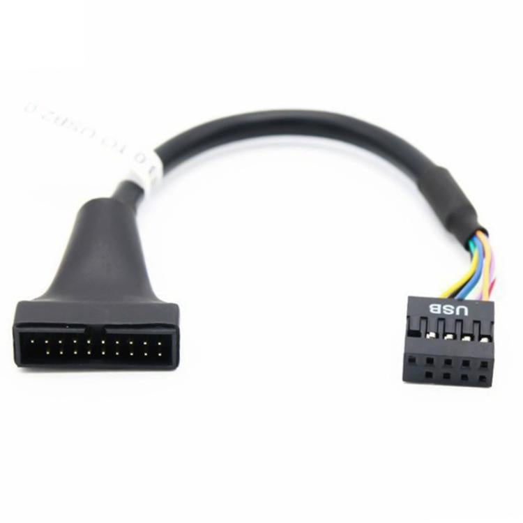 2 قطع كابل محول USB3.0 للوحة الأم للكمبيوتر، 20 دبوس ذكر إلى 9 دبوس أنثى، 9 دبوس ذكر إلى 20 دبوس أنثى