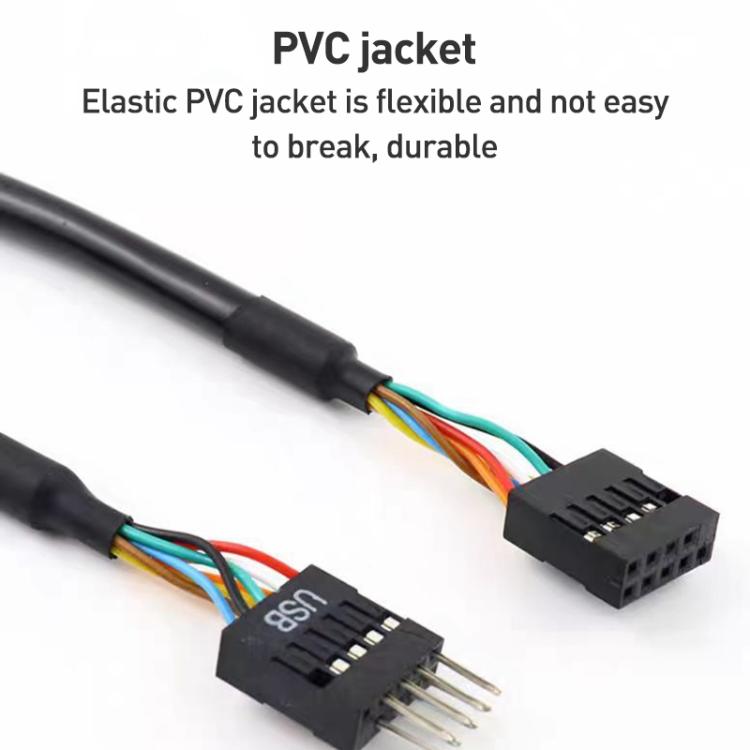 2 قطع كابل محول USB3.0 للوحة الأم للكمبيوتر، 20 دبوس ذكر إلى 9 دبوس أنثى، 9 دبوس ذكر إلى 20 دبوس أنثى
