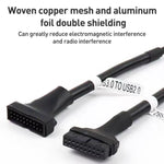 2 قطع كابل محول USB3.0 للوحة الأم للكمبيوتر، 20 دبوس ذكر إلى 9 دبوس أنثى، 9 دبوس ذكر إلى 20 دبوس أنثى