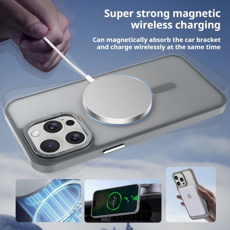 غطاء هاتف Kalebol بإطار عدسة معدني مع MagSafe من PC غير لامع، لهواتف iPhone 16 Pro، iPhone 16 Plus، iPhone 16، iPhone 15 Pro Max، iPhone 15 Pro