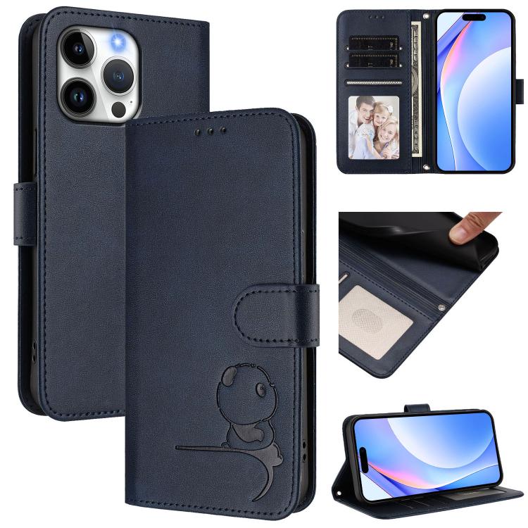 غطاء هاتف Litter Panda من الجلد مع نقش RFID وحبل معصم، لهواتف iPhone 17e / 16e، iPhone 17 Pro Max، iPhone 17 Pro، iPhone 17، iPhone Air، iPhone 16 Pro Max، iPhone 16 Pro، iPhone 16 Plus