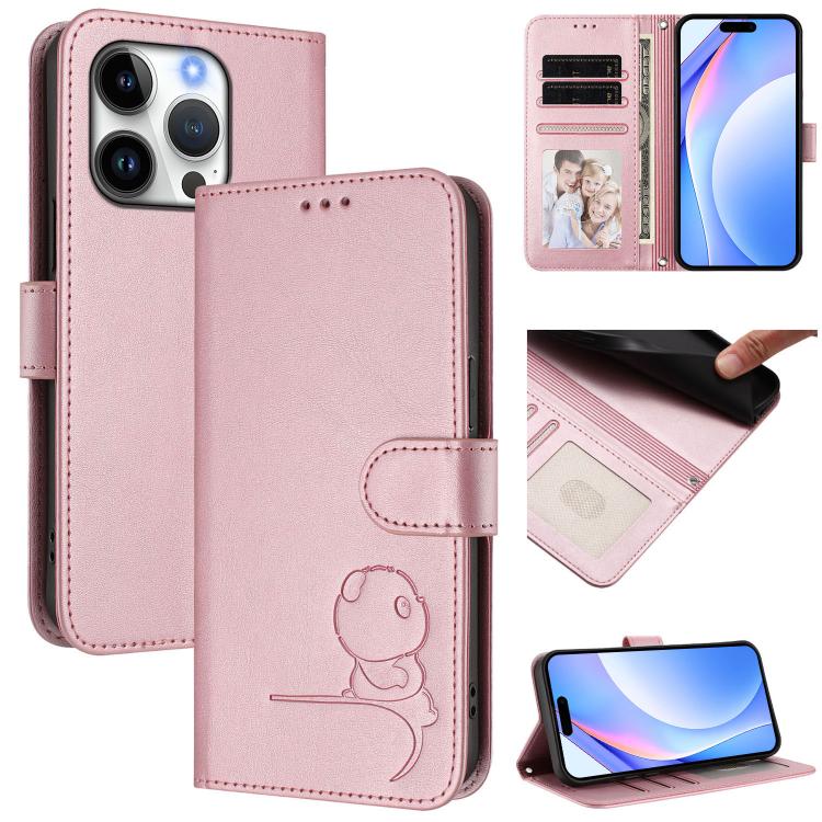 غطاء هاتف Litter Panda من الجلد مع نقش RFID وحبل معصم، لهواتف iPhone 17e / 16e، iPhone 17 Pro Max، iPhone 17 Pro، iPhone 17، iPhone Air، iPhone 16 Pro Max، iPhone 16 Pro، iPhone 16 Plus