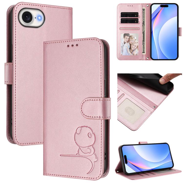 غطاء هاتف Litter Panda من الجلد مع نقش RFID وحبل معصم، لهواتف iPhone 17e / 16e، iPhone 17 Pro Max، iPhone 17 Pro، iPhone 17، iPhone Air، iPhone 16 Pro Max، iPhone 16 Pro، iPhone 16 Plus