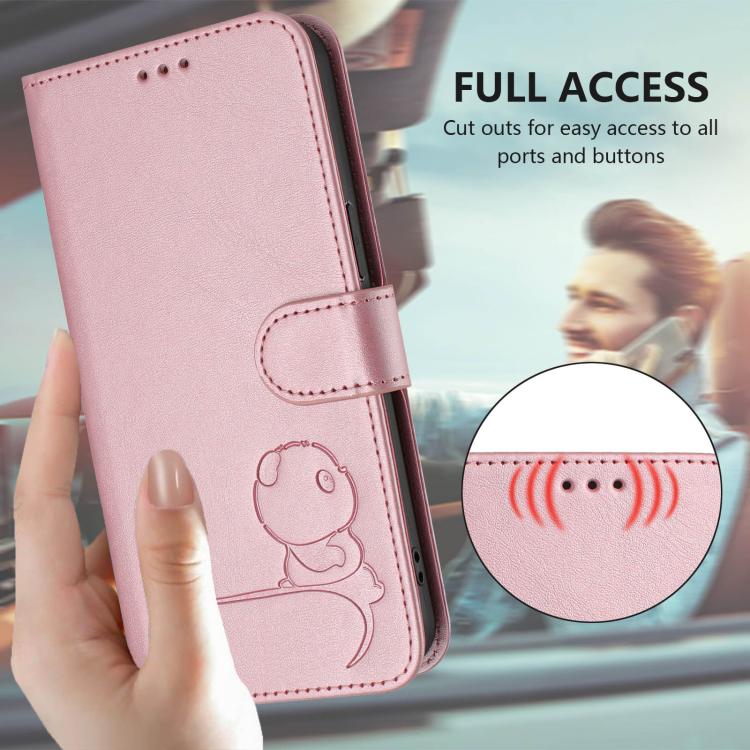 غطاء هاتف Litter Panda من الجلد مع نقش RFID وحبل معصم، لهواتف iPhone 17e / 16e، iPhone 17 Pro Max، iPhone 17 Pro، iPhone 17، iPhone Air، iPhone 16 Pro Max، iPhone 16 Pro، iPhone 16 Plus