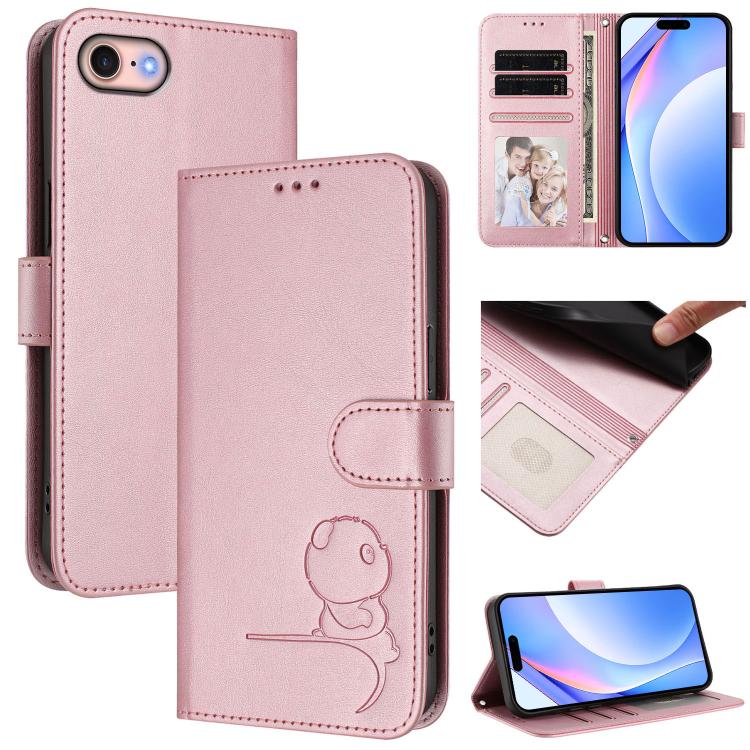 حافظة هاتف جلدية بنقش باندا صغير مع حماية RFID وحبل معصم، لهواتف iPhone 14 Pro Max، iPhone SE 2022 / 2020 / 8 / 7، iPhone 13 Pro Max، iPhone 13 Pro، iPhone 13 mini، iPhone 12 / 12 Pro، iPhone 12 Pro Max، iPhone 12 mini
