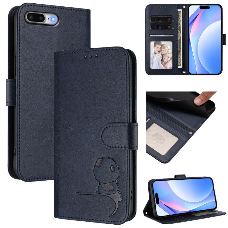 حافظة هاتف جلدية بنقش باندا صغير مع حماية RFID وحبل معصم، لهواتف iPhone 11 Pro Max، iPhone 11، iPhone 11 Pro، iPhone X / XS، iPhone XR، iPhone XS Max، iPhone 8 Plus / 7 Plus