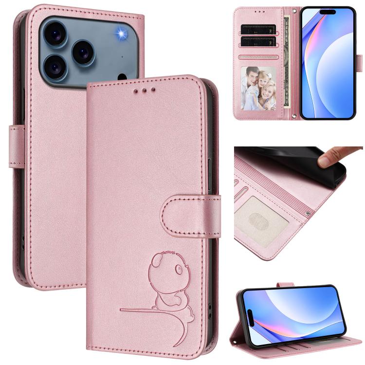 غطاء هاتف Litter Panda من الجلد مع نقش RFID وحبل معصم، لهواتف iPhone 17e / 16e، iPhone 17 Pro Max، iPhone 17 Pro، iPhone 17، iPhone Air، iPhone 16 Pro Max، iPhone 16 Pro، iPhone 16 Plus