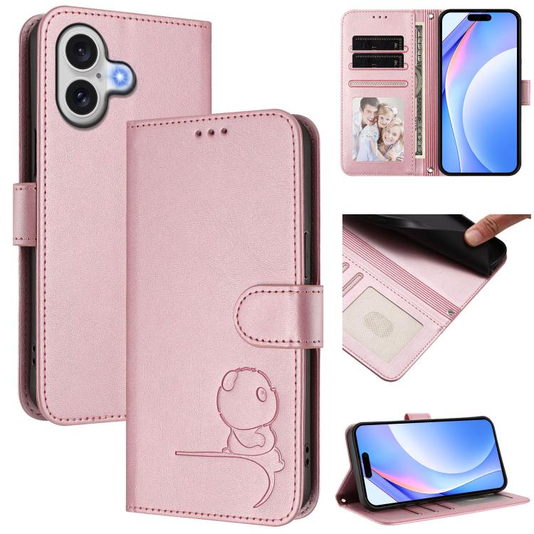 غطاء هاتف Litter Panda من الجلد مع نقش RFID وحبل معصم، لهواتف iPhone 17e / 16e، iPhone 17 Pro Max، iPhone 17 Pro، iPhone 17، iPhone Air، iPhone 16 Pro Max، iPhone 16 Pro، iPhone 16 Plus