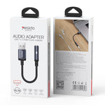 محول صوت USB إلى 3.5 مم من الألمنيوم Yesido YAU46، YAU46