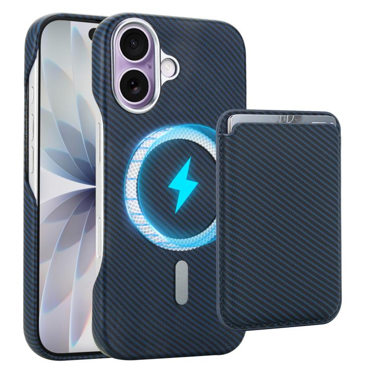 غطاء هاتف حامل بطاقات مغناطيسي من ألياف الكربون مع MagSafe، لهواتف iPhone 17 Pro Max، iPhone 17 Pro، iPhone 17، iPhone Air، iPhone 16 Pro Max، iPhone 16 Pro، iPhone 16 Plus، iPhone 16، iPhone 15 Pro Max