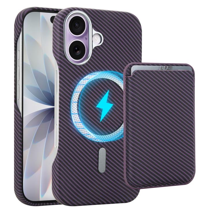 غطاء هاتف حامل بطاقات مغناطيسي من ألياف الكربون مع MagSafe، لهواتف iPhone 17 Pro Max، iPhone 17 Pro، iPhone 17، iPhone Air، iPhone 16 Pro Max، iPhone 16 Pro، iPhone 16 Plus، iPhone 16، iPhone 15 Pro Max