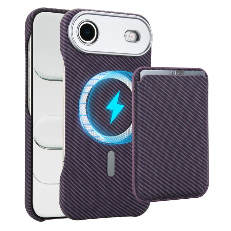 غطاء هاتف حامل بطاقات مغناطيسي من ألياف الكربون مع MagSafe، لهواتف iPhone 17 Pro Max، iPhone 17 Pro، iPhone 17، iPhone Air، iPhone 16 Pro Max، iPhone 16 Pro، iPhone 16 Plus، iPhone 16، iPhone 15 Pro Max