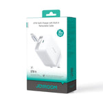 شاحن سريع JOYROOM JR-TCL06 67 واط USB-C / Type-C GaN مع كابل قابل للسحب، قابس المملكة المتحدة