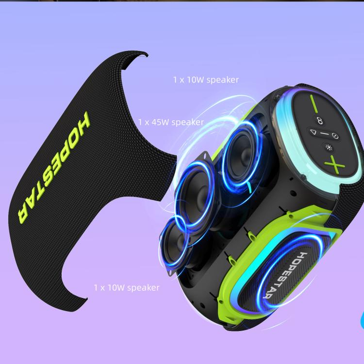 مكبر صوت بلوتوث محمول خارجي مقاوم للماء بقوة 65 واط HOPESTAR H58، H58