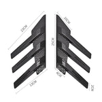 1 Pair Car Rear Windshield Air Cent Shark Fin Decorative Sticker, Carbon Pattern, Bright Black