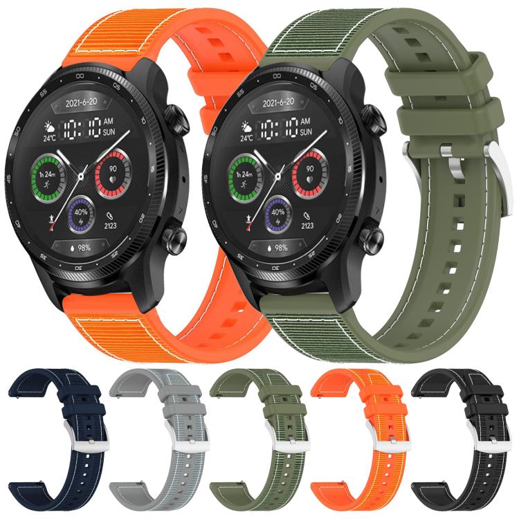 xDfind Hybrid Nylon Braid Silicone Watch Band, 20mm For Ticwatch GTH / E3 / E / 2, 22mm For Ticwatch Pro X / Pro 3 / Pro