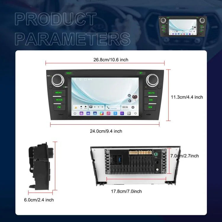 For BMW 3 Series E90 Android 15 7 inch Car CarPlay Car Navigation Reversing Image Integrated Machine, Standard, Standard+AHD+Microphone